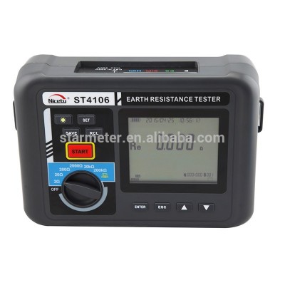 High test current earth resistance measure with 4, 3 and 2 Wires